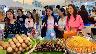 Best Cambodian street food at Night Market in Phnom Penh - Seafood, Meatball, Snack, Drink & more