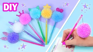 7 IDEAS para DECORAR BOLIGRAFOS con POMPONES de LANA