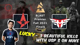 Lucky - 3 beautiful kills with USP S on Nuke, Astralis vs Heroic, BLAST Premier Fall Final 2021