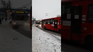 Автобус ПАЗ и троллейбус ТРОЛЗА "Оптима" в Ярославле! #ярославль