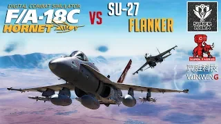 DCS: F/A-18 Hornet Vs Su-27 Dogfight (Winwing Stick and Throttle)