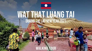 Lao New Year at That Luang Temple, Vientiane, Laos | Walking Tour