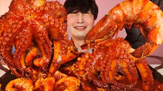 MUKBANGㅣ눈물나게 매운 대왕 문어 킹 타이거 새우 먹방!🐙Spicy Octopus Shrimp Korean Seafood ASMR 후니 Hoony Eatingsound