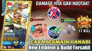 CARA BERMAIN HANABI SOLO RANK MYTHIC - NEW EMBLEM & BUILD TERSAKIT 2022 - TOP GLOBAL HANABI - MLBB