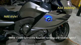 BMW K1600 GTL Schroedie roundel lights DIY - How to add more visibility and style to your bike!