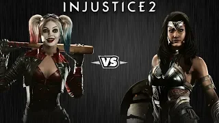 Injustice 2 - Харли Квинн против Чудо-Женщины - Intros & Clashes (rus)