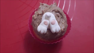 Fondant Hasenpo | Fondant Osterdeko für Cupcakes und Torten