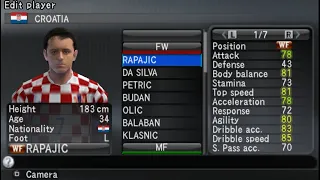 PES 2008 CROATIA All National Team Players (Europe A) Pro Evolution Soccer PS2 ⚽️