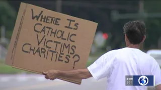 Video: Local church abuse victim protesting against Diocese of Norwich