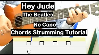 Hey Jude Guitar Lesson Chords Strumming Tutorial No Capo Guitar Lessons for Beginners