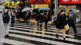 [4K] Shinagawa | Rainy morning walk in Tokyo, Japan. 60fps HDR #asmr #rainyday