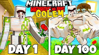 I Survived 100 DAYS as an IRON GOLEM in HARDCORE Minecraft!