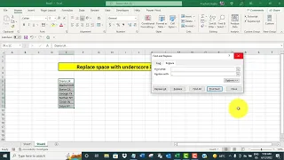 Replace space with underscore in Excel