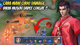 CARA MAIN CHOU DAMAGE + ROTASI YANG BENAR TERBARU ! BUILD CHOU TERSAKIT 2023 - MOBILE LEGENDS