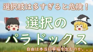 【選択のパラドクス】選択肢が多いとなぜ決断に満足できなくなるのか？【ゆっくり解説】