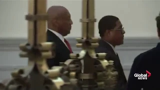 Bill Cosby walks out of court room after guilty verdict
