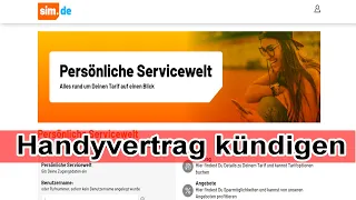 Sim.de Drillisch Handyvertrag online kündigen Anleitung