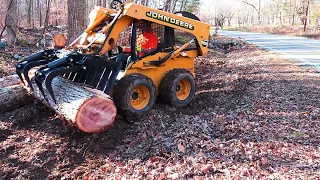 THIS COULD HAVE BEEN BAD....SKIDDING HUGE OAK LOGS ALONE!