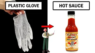 Turning plastic gloves into hot sauce - Science tricks part # 1