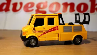 Машинка игрушка Эвакуатор, Карарама | Tow truck Mersedes-Benz T1 Cararama 1:43 Scale model. Моделька