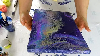 (905) SUPERNOVA ~ Flip cup Galaxy pour ~ Acrylic pouring ~ TLP pigments ~ Cells without silicone oil