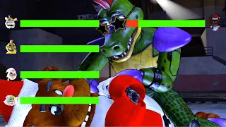 [SFM FNaF] Security Breach vs Christmas Freddy WITH Healthbars