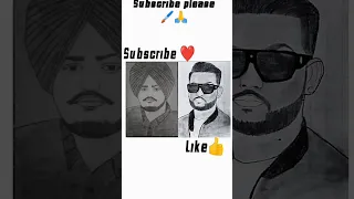 Sidhumoosewala V/S Karan Aujla Drawing 🖌️😱 #art#drawing #trending #shorts @SidhuMooseWalaOfficial