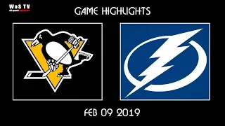 NHL Highlights   Pittsburgh Penguins vs  Tampa Bay Lightning   Feb 9, 2019