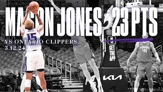 Mason Jones HUGE DOUBLE-DOUBLE vs Ontario Clippers 3.12.24 | Stockton Kings Highlights