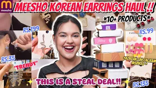 *HUGE* Meesho Trendy Korean & Dainty Earrings Haul 😍 Starts At Rs.99 🤩 Meesho Western Earrings Haul✨