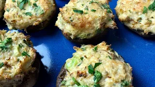 THE BEST CRAB STUFFED MUSHROOMS | HOW TO MAKE CRAB STUFFED MUSHROOMS