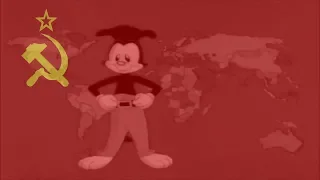 Yakko’s World, but whenever a socialist nation is said the Soviet national anthem plays﻿
