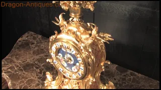 Early French Ormolu and Porcelain Clock by Lerolle Paris