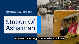 Floods Gripped the "U.S.A station" causing  cumuters to  use  wheelbarrow transport means