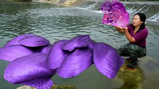 🎁The purple giant clam guarded by the purple jade rabbit, with pearls that make people intoxicated