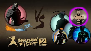 Shadow Fight 2 Old Shogun With Fire & Lighting Composite Sword Vs 5 All Shadows