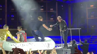 Fan jumps on boat on Rammstein concert in Munich