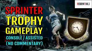 How to Unlock "Sprinter " Gold Trophy (Gameplay + No Commentary) | Resident Evil 3 Remake