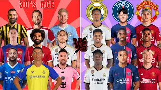 30's Age 🆚 Madrid PSG Man United (Ronaldo Messi Neymar Mbappe Vini Garnacho Benzema Salah Dembele)💪⚽