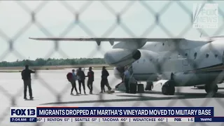 Migrants dropped at Martha's Vineyard moved to military base | FOX 13 Seattle