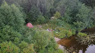 ЖЕНА ВПЕРВЫЕ НА РЫБАЛКЕ | Рыбалка с ночевкой в палатке в диком месте! Готовим плов на костре.