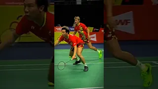 Great save 🏸❤️‍🔥 super hot badminton rally