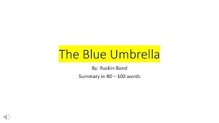 The Blue Umbrella book by Ruskin Bond Summary in 80 - 100 words