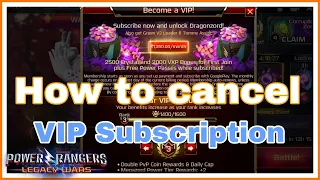 How to cancel VIP subscription in Power ranger legacy wars | The sanjay verma show