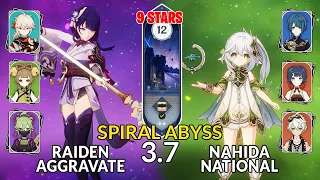 New 3.7 Spiral Abyss│Raiden Aggravate & Nahida National |Floor 12 - 9 Stars| Genshin Impact