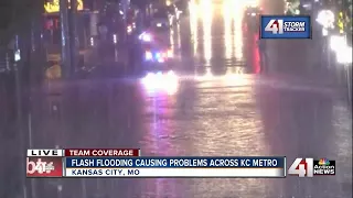 Flash flooding causes problems in KC metro area