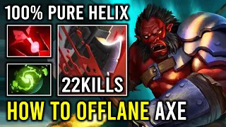 How to Offlane Axe Like a Pro 100% Pure Damage Helix Spin 1v5 Refresher + Bloodstone Dota 2