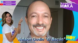 Nelson Gudín "El Bacán" esta noche en #lacasademaka. La abogada Dalyla Santos y el patrocinador.