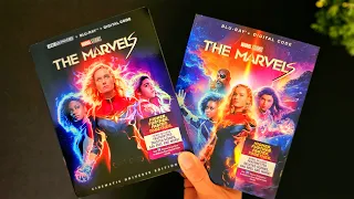 The Marvels Slipcovers Edition 4K UltraHD Blu-ray DVD Unboxing | Disc Menu Reveal