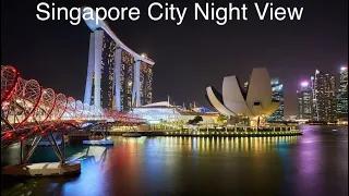 Singapore City Night View - frn Marina Bay Sands 新加坡夜景 Gardens by the Bay - Collyer Quay - Merlion